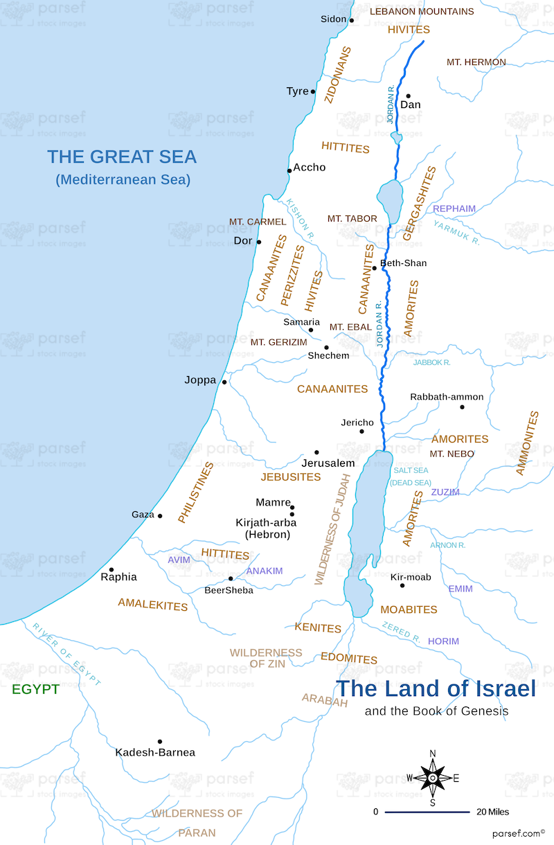 The Land Of Israel In Genesis Map 