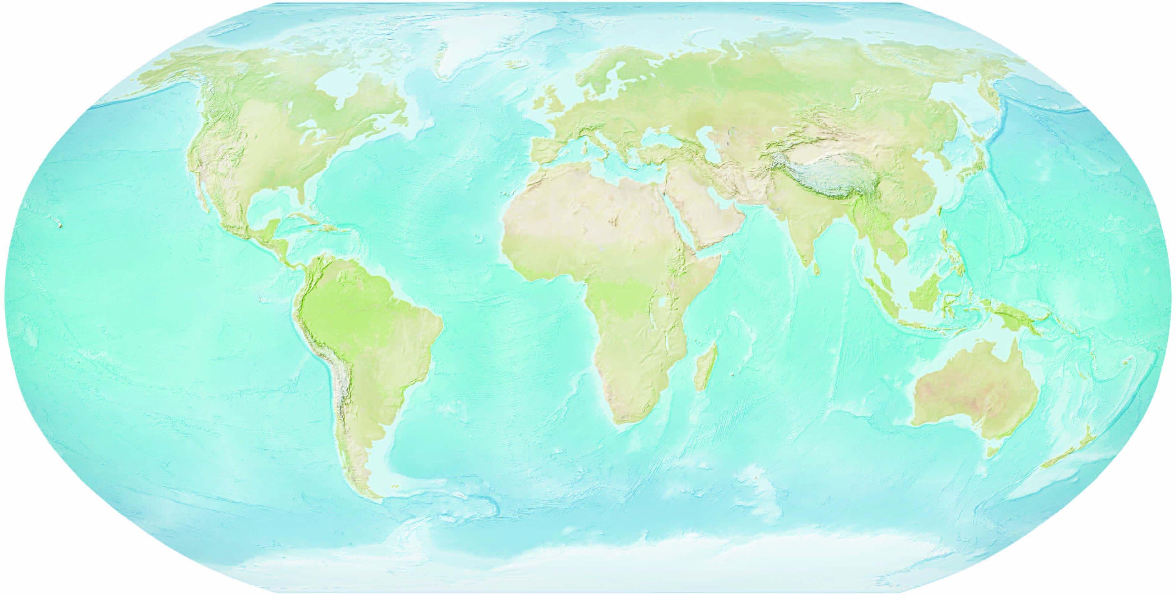 Blank Topo Map of The World
